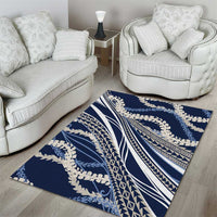 Polynesian Puakeniken Pikake Twisted Lei Area Rug Navy Blue LT7 - Polynesian Pride
