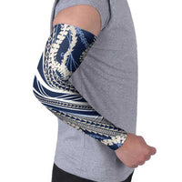 Polynesian Puakeniken Pikake Twisted Lei Arm Sleeves Navy Blue LT7 - Polynesian Pride