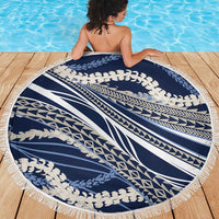 Polynesian Puakeniken Pikake Twisted Lei Beach Blanket Navy Blue LT7 - Polynesian Pride