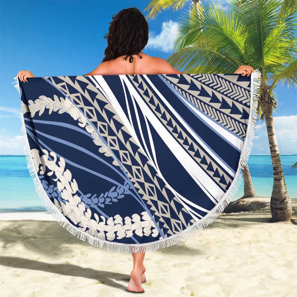 Polynesian Puakeniken Pikake Twisted Lei Beach Blanket Navy Blue LT7 - Polynesian Pride