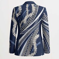 Polynesian Puakeniken Pikake Twisted Lei Blazer Navy Blue LT7 - Polynesian Pride