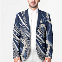 Polynesian Puakeniken Pikake Twisted Lei Blazer Navy Blue LT7 - Polynesian Pride
