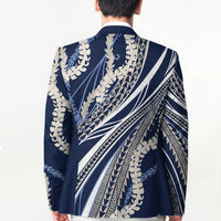 Polynesian Puakeniken Pikake Twisted Lei Blazer Navy Blue LT7 - Polynesian Pride