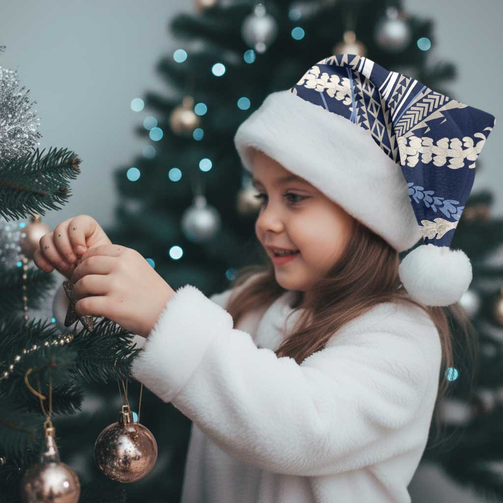 Polynesian Puakeniken Pikake Twisted Lei Christmas Santa Hat Navy Blue LT7 - Polynesian Pride