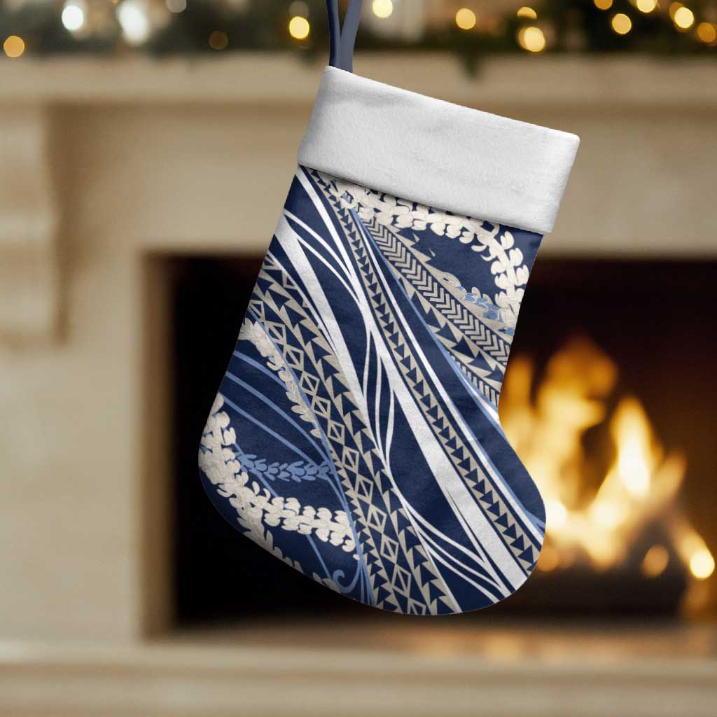 Polynesian Puakeniken Pikake Twisted Lei Christmas Stocking Navy Blue LT7 Set of 2 Navy Blue - Polynesian Pride