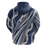 Polynesian Puakeniken Pikake Twisted Lei Hoodie Navy Blue LT7 - Polynesian Pride
