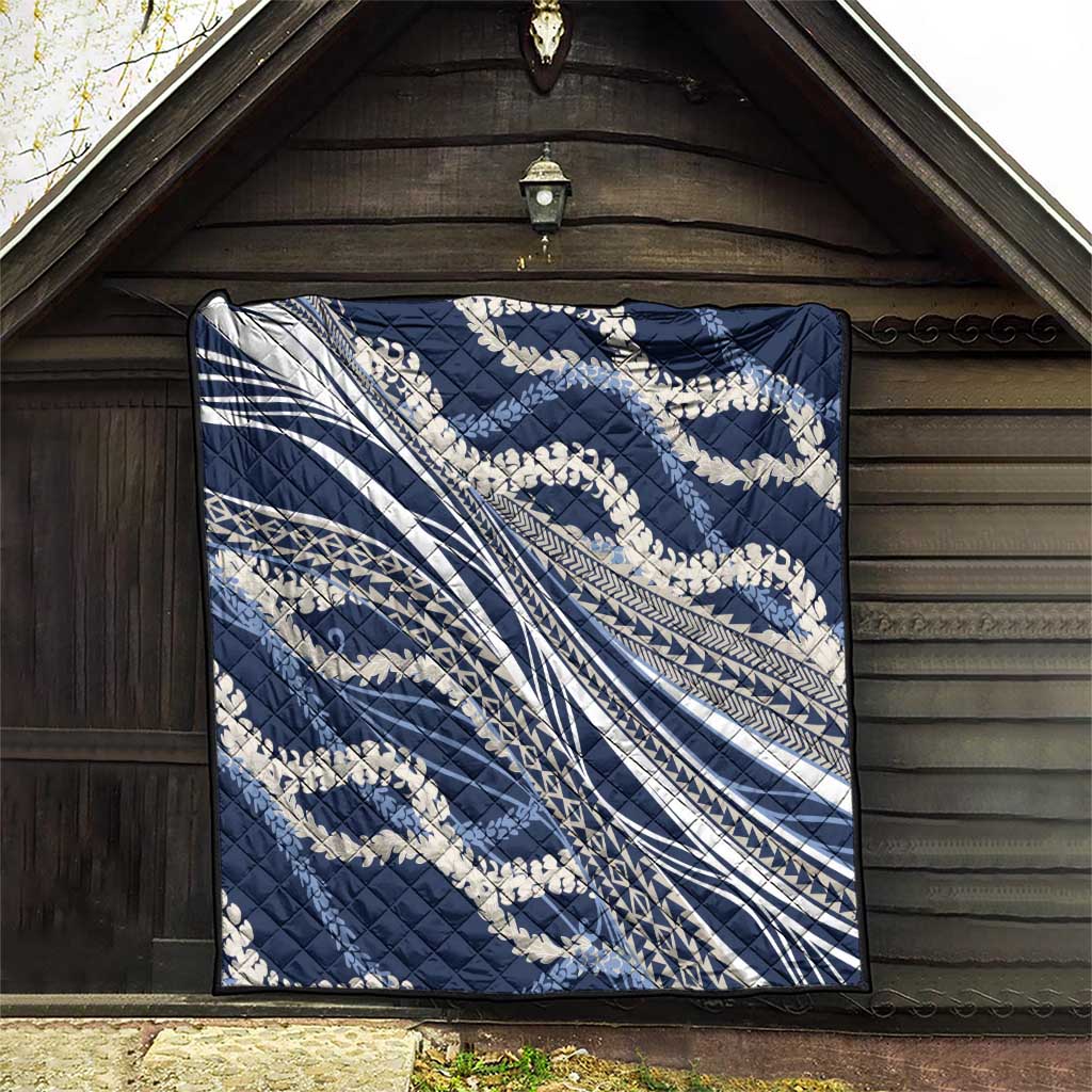 Polynesian Puakeniken Pikake Twisted Lei Quilt Navy Blue LT7 - Polynesian Pride