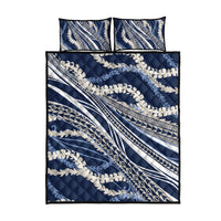 Polynesian Puakeniken Pikake Twisted Lei Quilt Bed Set Navy Blue LT7 - Polynesian Pride
