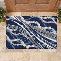 Polynesian Puakeniken Pikake Twisted Lei Rubber Doormat Navy Blue LT7 Navy Blue - Polynesian Pride