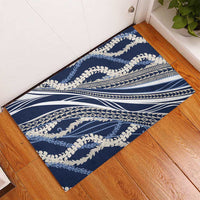Polynesian Puakeniken Pikake Twisted Lei Rubber Doormat Navy Blue LT7 - Polynesian Pride