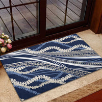 Polynesian Puakeniken Pikake Twisted Lei Rubber Doormat Navy Blue LT7 - Polynesian Pride