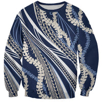 Polynesian Puakeniken Pikake Twisted Lei Sweatshirt Navy Blue LT7 Unisex Navy Blue - Polynesian Pride