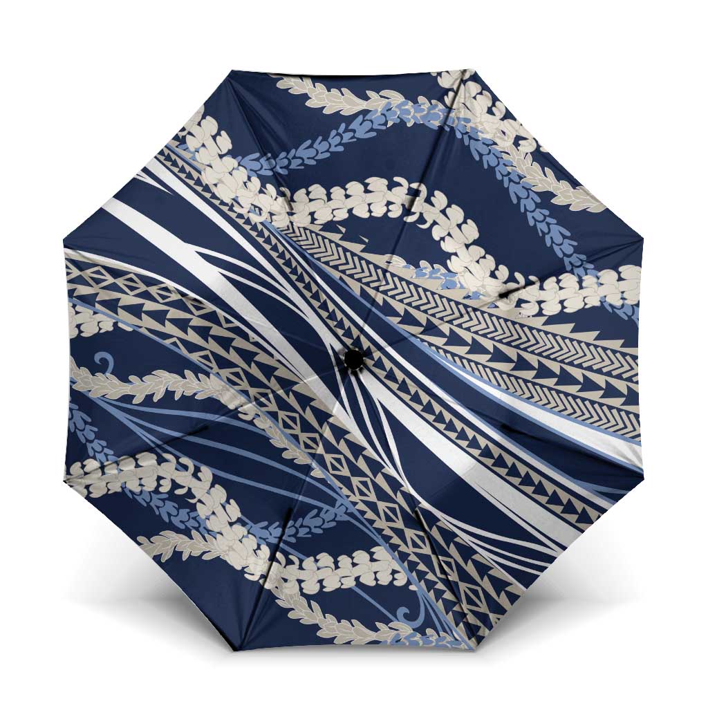 Polynesian Puakeniken Pikake Twisted Lei Umbrella Navy Blue LT7 One Size Folded 11.42 inch Opened Diameter 37.4 inch Navy Blue - Polynesian Pride
