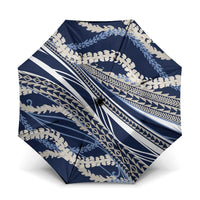 Polynesian Puakeniken Pikake Twisted Lei Umbrella Navy Blue LT7 One Size Folded 11.42 inch Opened Diameter 37.4 inch Navy Blue - Polynesian Pride