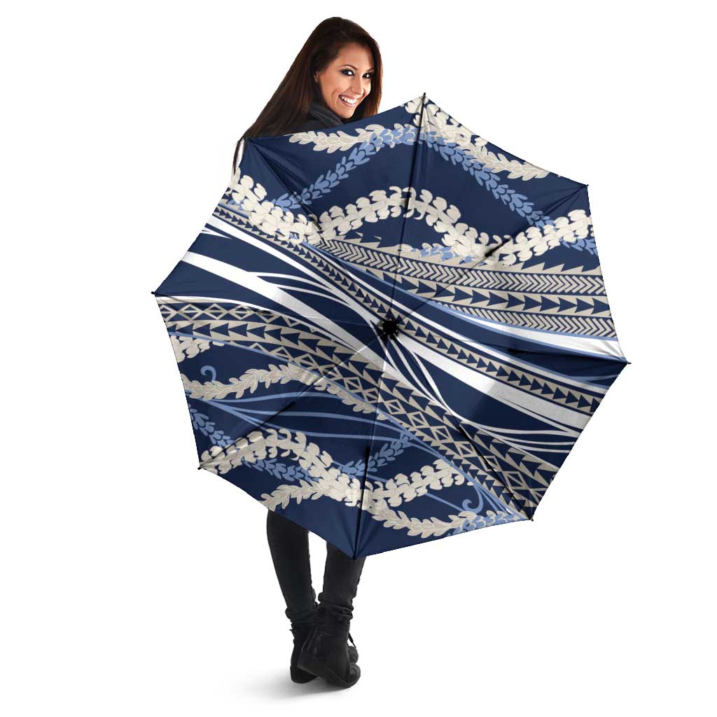 Polynesian Puakeniken Pikake Twisted Lei Umbrella Navy Blue LT7 - Polynesian Pride