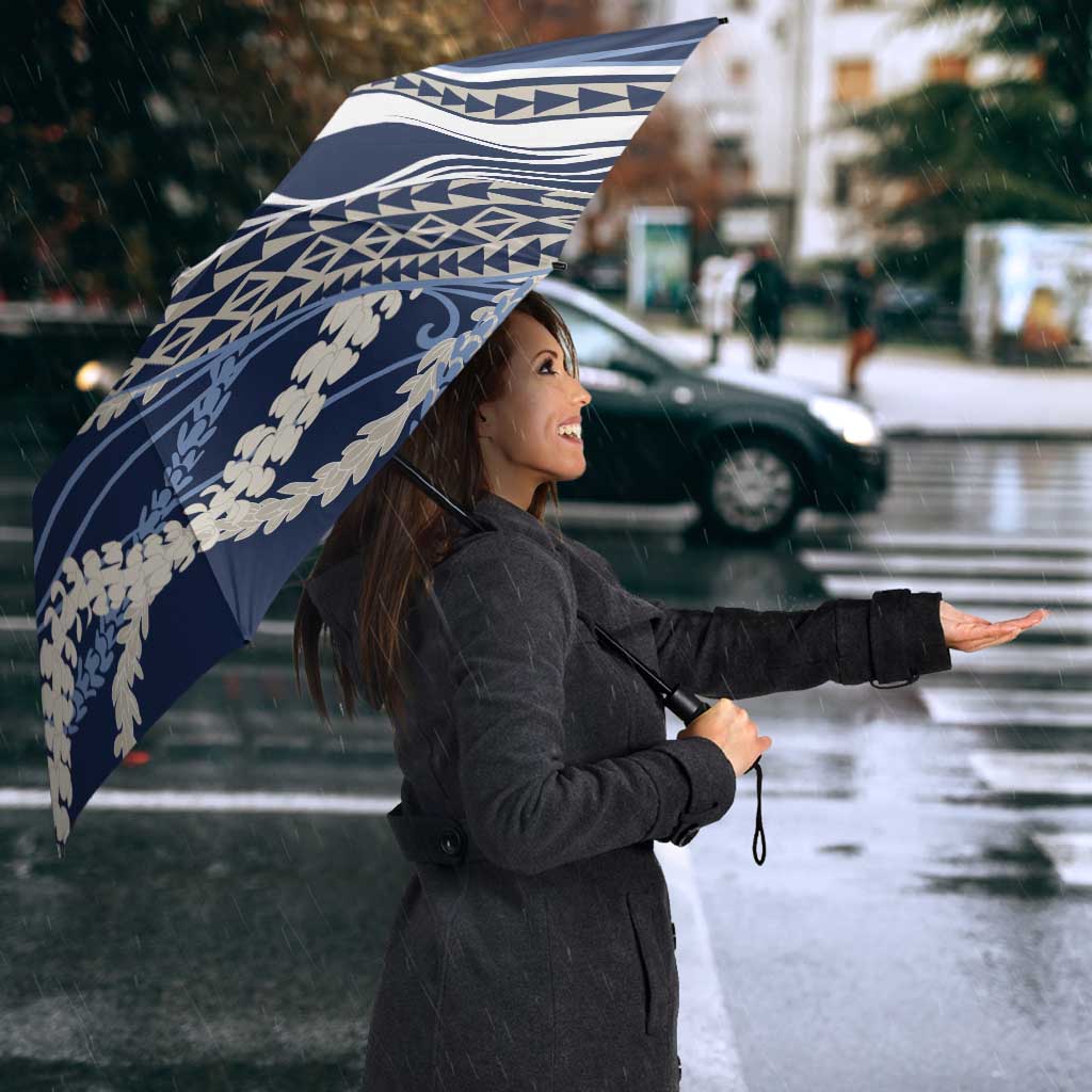 Polynesian Puakeniken Pikake Twisted Lei Umbrella Navy Blue LT7 - Polynesian Pride