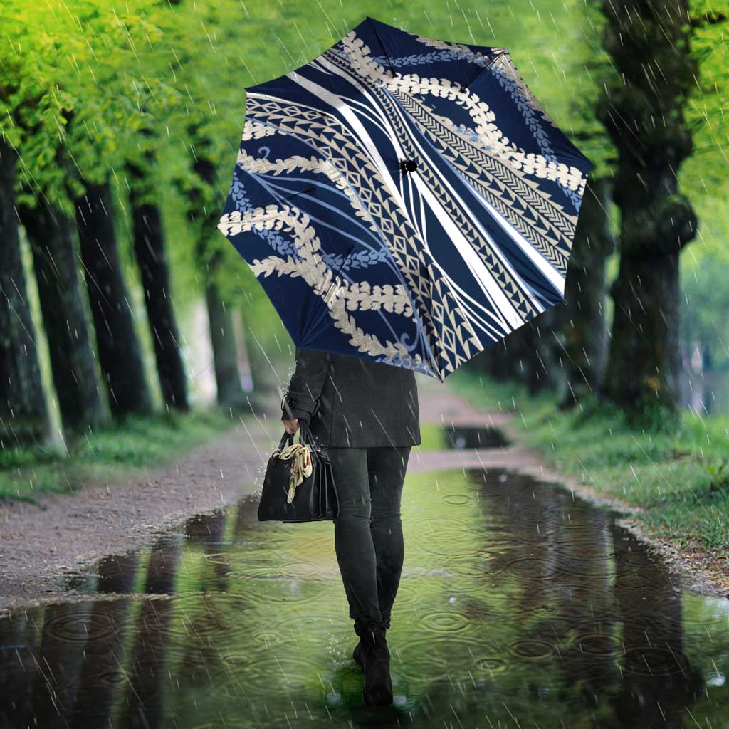 Polynesian Puakeniken Pikake Twisted Lei Umbrella Navy Blue LT7 - Polynesian Pride