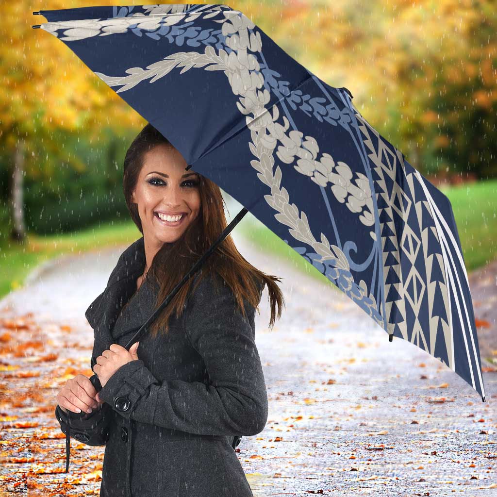 Polynesian Puakeniken Pikake Twisted Lei Umbrella Navy Blue LT7 - Polynesian Pride