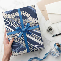Polynesian Puakeniken Pikake Twisted Lei Wrapping Paper Navy Blue LT7 - Polynesian Pride