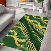 Polynesian Puakeniken Pikake Twisted Lei Area Rug Emerald LT7 - Polynesian Pride