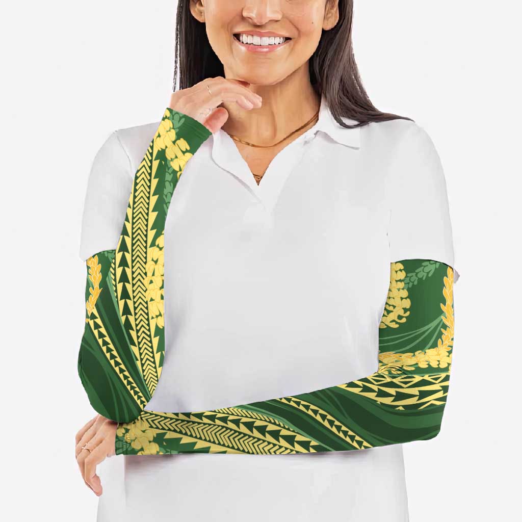 Polynesian Puakeniken Pikake Twisted Lei Arm Sleeves Emerald LT7 - Polynesian Pride