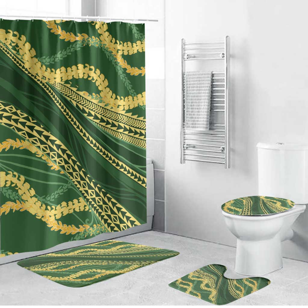 Polynesian Puakeniken Pikake Twisted Lei Bathroom Set Emerald LT7 Bathroom Set (4 pcs) Emerald - Polynesian Pride