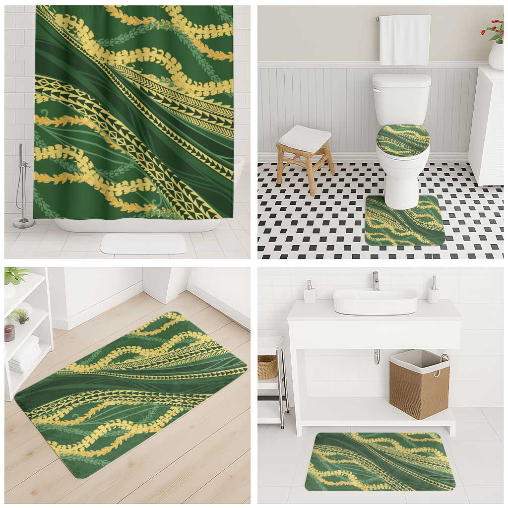Polynesian Puakeniken Pikake Twisted Lei Bathroom Set Emerald LT7 - Polynesian Pride