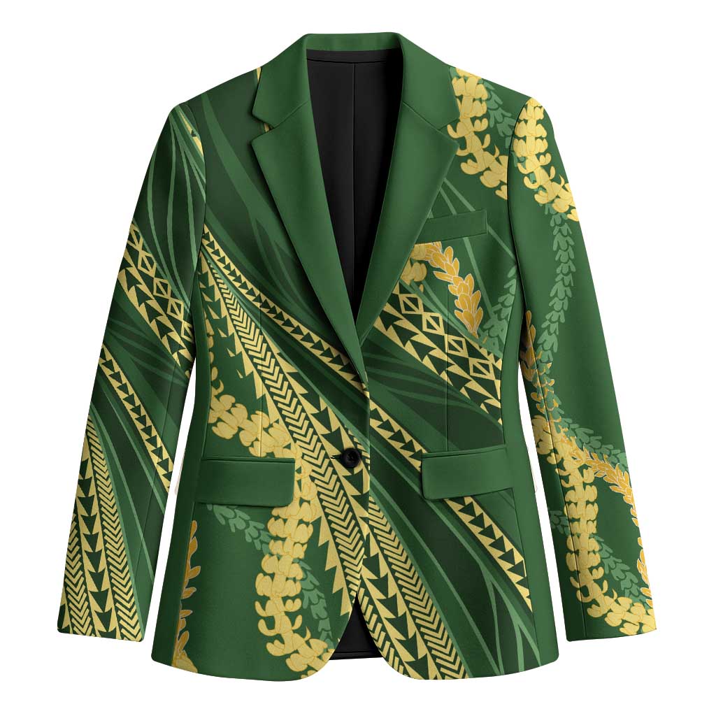 Polynesian Puakeniken Pikake Twisted Lei Blazer Emerald LT7 Unisex Emerald - Polynesian Pride