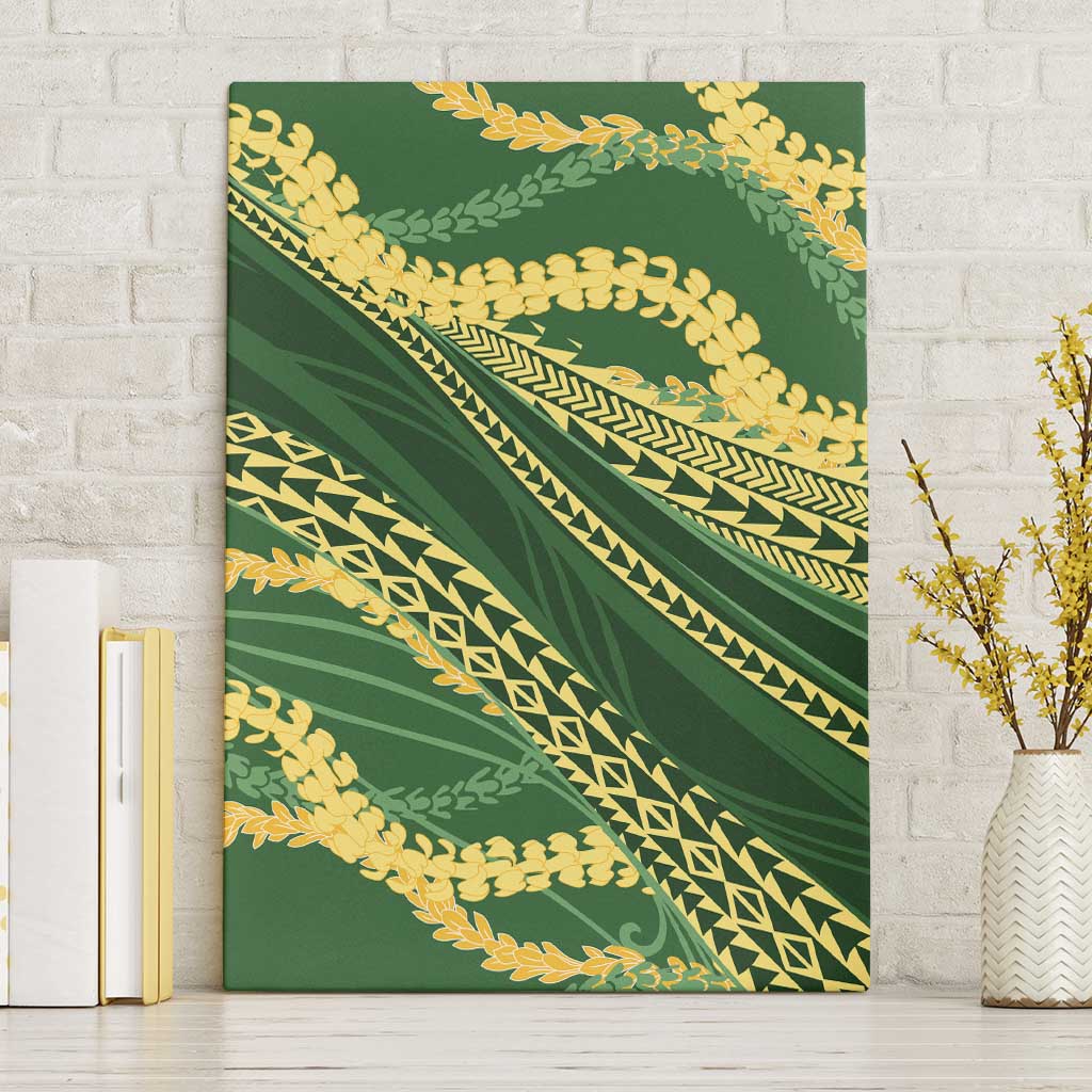 Polynesian Puakeniken Pikake Twisted Lei Canvas Wall Art Emerald LT7 Without Frame Emerald - Polynesian Pride