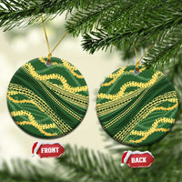 Polynesian Puakeniken Pikake Twisted Lei Ceramic Ornament Emerald LT7 Circle Emerald - Polynesian Pride