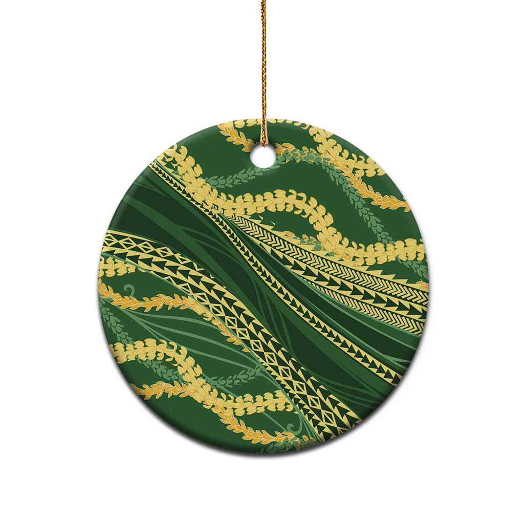 Polynesian Puakeniken Pikake Twisted Lei Ceramic Ornament Emerald LT7 - Polynesian Pride
