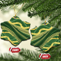 Polynesian Puakeniken Pikake Twisted Lei Ceramic Ornament Emerald LT7 Snow Flake Emerald - Polynesian Pride