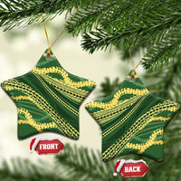Polynesian Puakeniken Pikake Twisted Lei Ceramic Ornament Emerald LT7 Star Emerald - Polynesian Pride