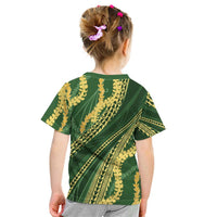 Polynesian Puakeniken Pikake Twisted Lei Kid T Shirt Emerald LT7 - Polynesian Pride