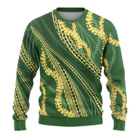 Polynesian Puakeniken Pikake Twisted Lei Ugly Christmas Sweater Emerald LT7 - Polynesian Pride