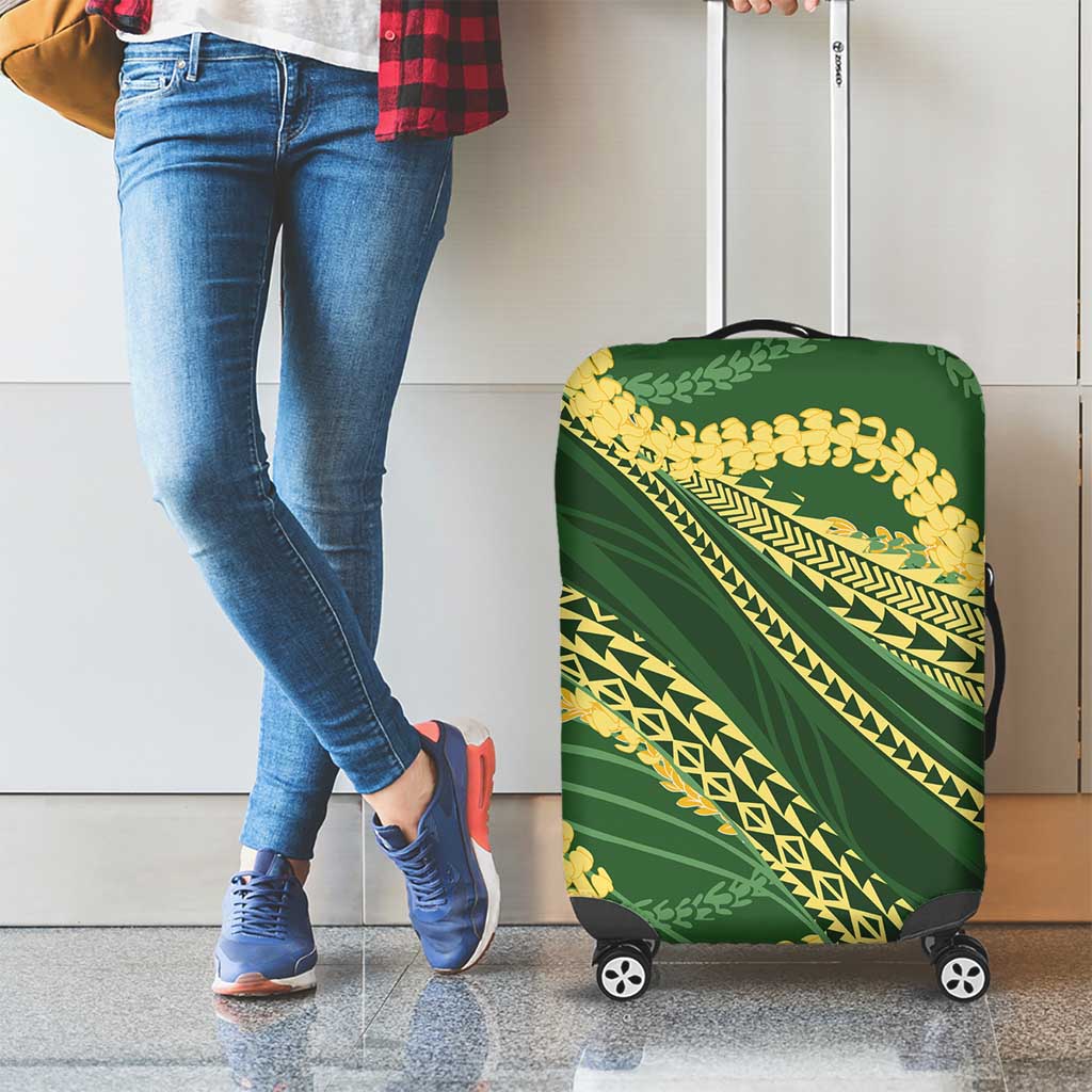 Polynesian Puakeniken Pikake Twisted Lei Luggage Cover Emerald LT7 - Polynesian Pride