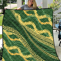 Polynesian Puakeniken Pikake Twisted Lei Quilt Emerald LT7 Emerald - Polynesian Pride