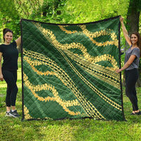 Polynesian Puakeniken Pikake Twisted Lei Quilt Emerald LT7 - Polynesian Pride