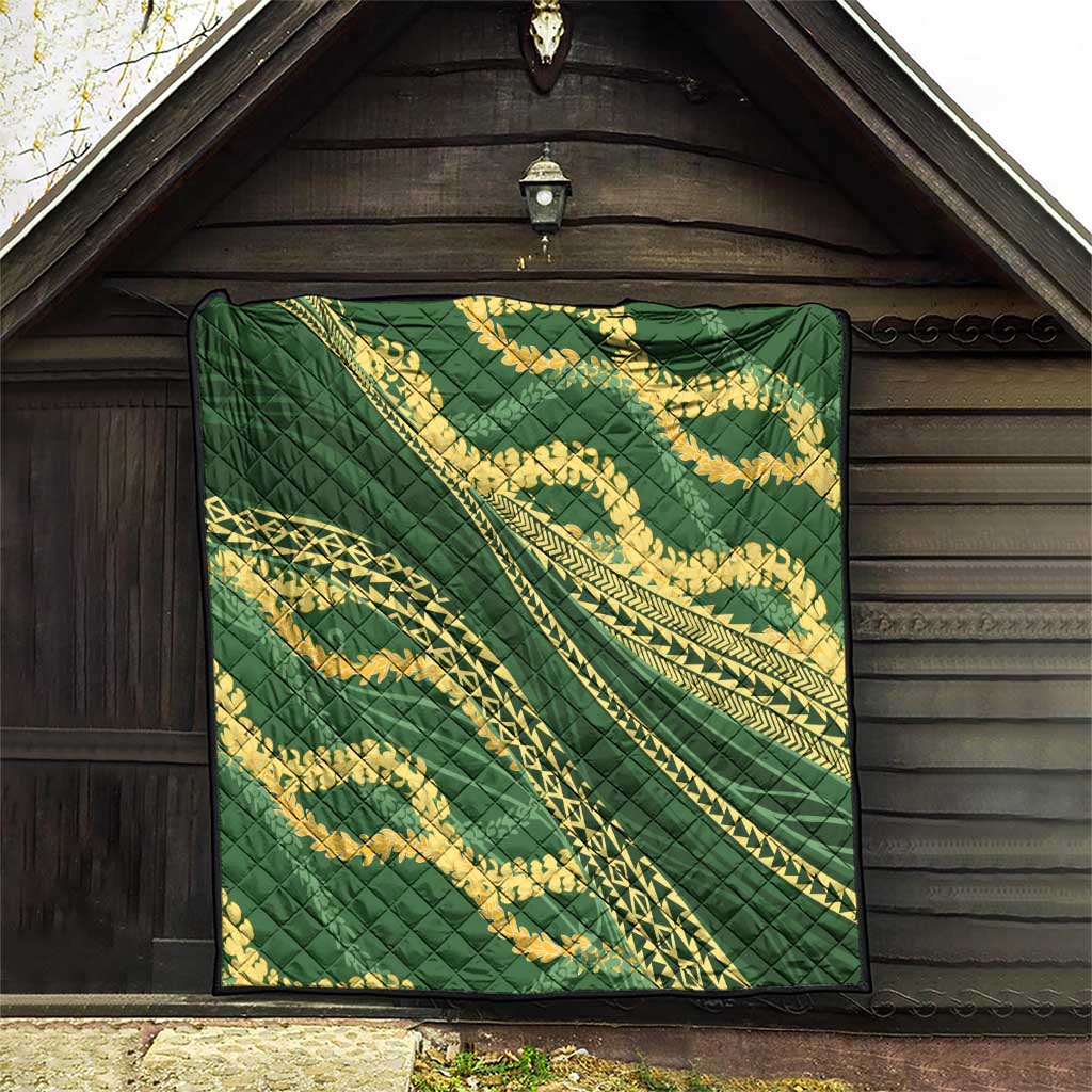 Polynesian Puakeniken Pikake Twisted Lei Quilt Emerald LT7 - Polynesian Pride