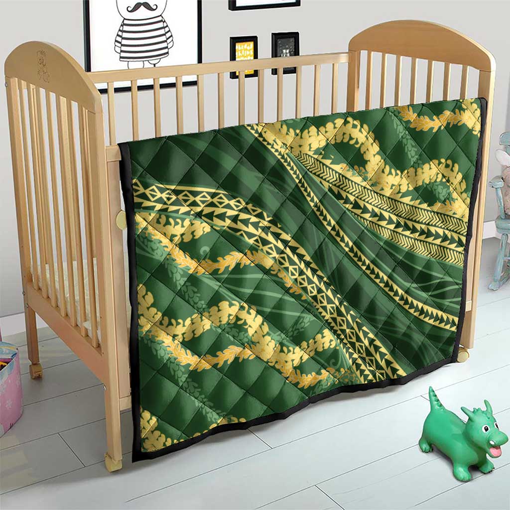 Polynesian Puakeniken Pikake Twisted Lei Quilt Emerald LT7 - Polynesian Pride