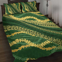 Polynesian Puakeniken Pikake Twisted Lei Quilt Bed Set Emerald LT7 Emerald - Polynesian Pride