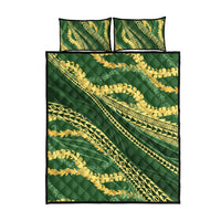 Polynesian Puakeniken Pikake Twisted Lei Quilt Bed Set Emerald LT7 - Polynesian Pride