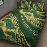 Polynesian Puakeniken Pikake Twisted Lei Quilt Bed Set Emerald LT7 - Polynesian Pride