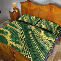 Polynesian Puakeniken Pikake Twisted Lei Quilt Bed Set Emerald LT7 - Polynesian Pride