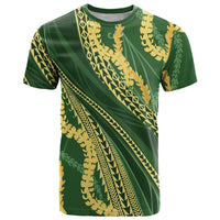 Polynesian Puakeniken Pikake Twisted Lei T Shirt Emerald LT7 Emerald - Polynesian Pride