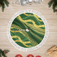 Polynesian Puakeniken Pikake Twisted Lei Tree Skirt Emerald LT7 Fringed Emerald - Polynesian Pride