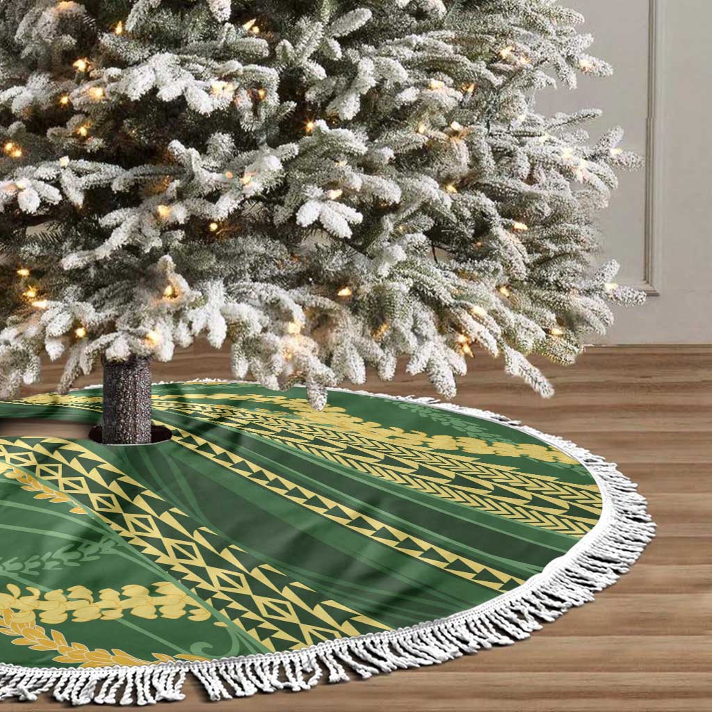Polynesian Puakeniken Pikake Twisted Lei Tree Skirt Emerald LT7 - Polynesian Pride