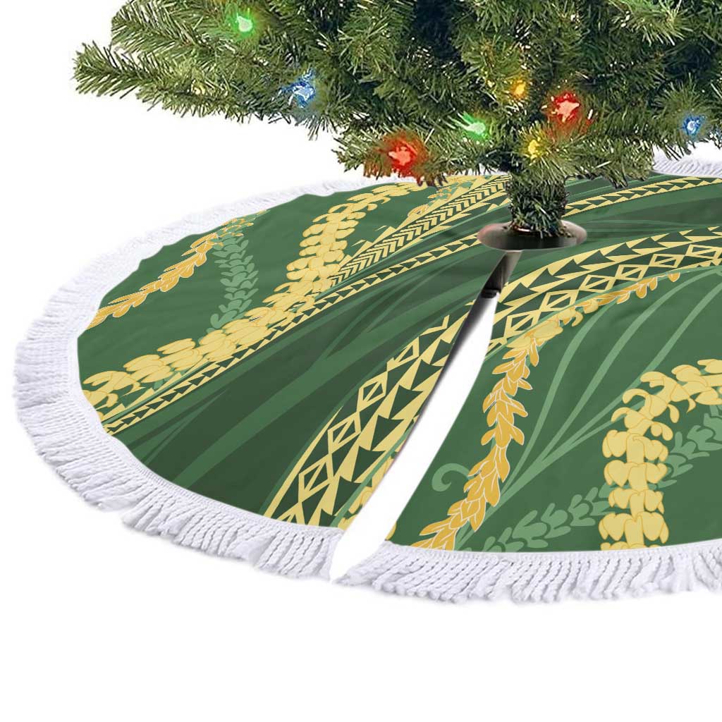 Polynesian Puakeniken Pikake Twisted Lei Tree Skirt Emerald LT7 - Polynesian Pride