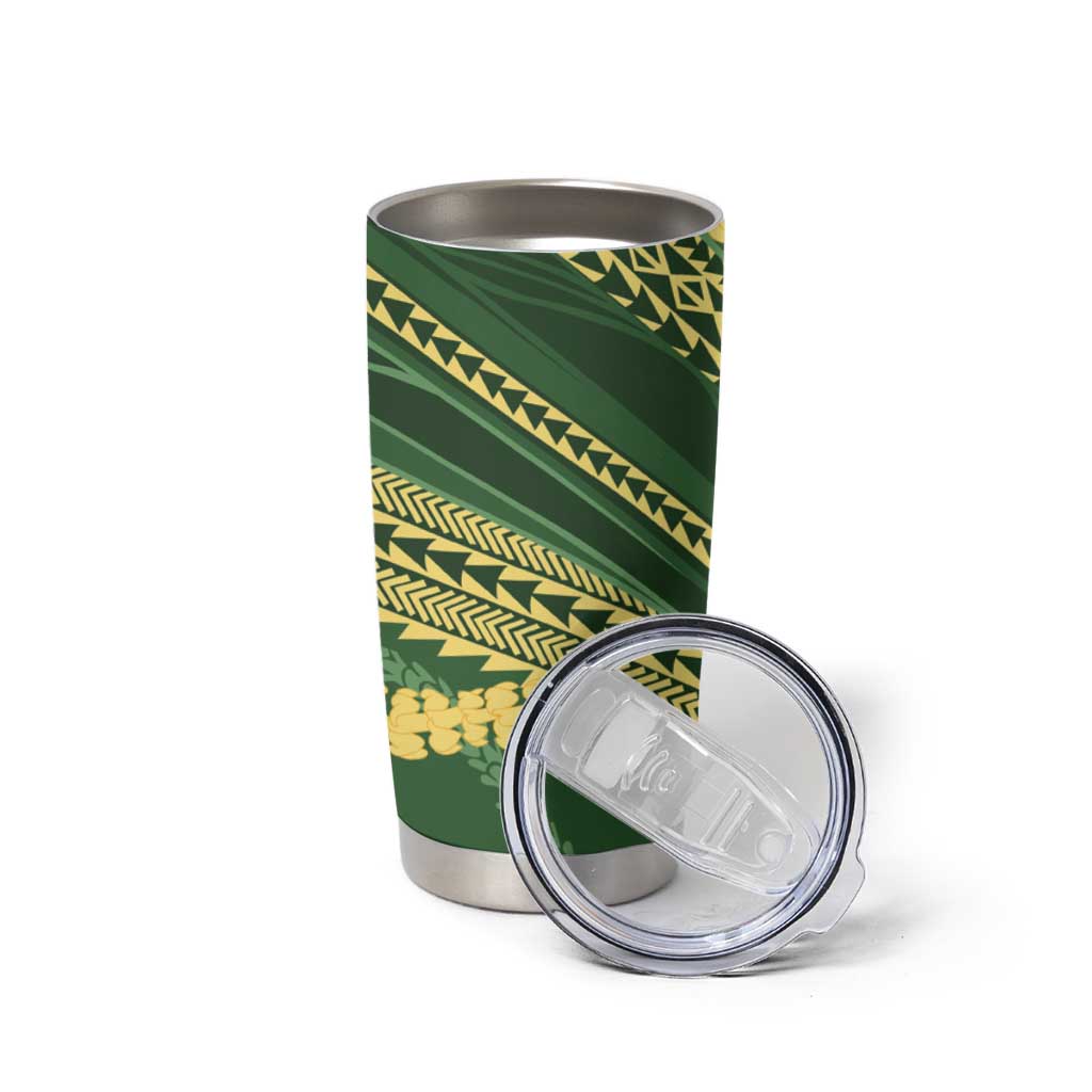 Polynesian Puakeniken Pikake Twisted Lei Tumbler Cup Emerald LT7 - Polynesian Pride