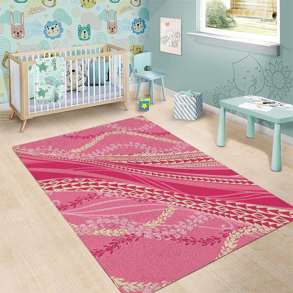Polynesian Puakeniken Pikake Twisted Lei Area Rug Rose Pink LT7 - Polynesian Pride